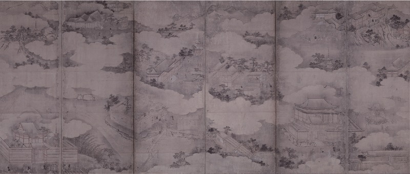 狩野益信筆　洛中洛外図屏風屏風　17世紀　江戸時代　（京都文化博物館蔵）