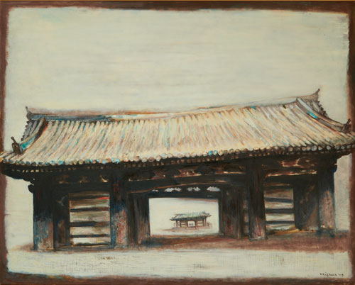 井澤元一《三十三間堂　南大門》1975年、京都府蔵（京都文化博物館管理）