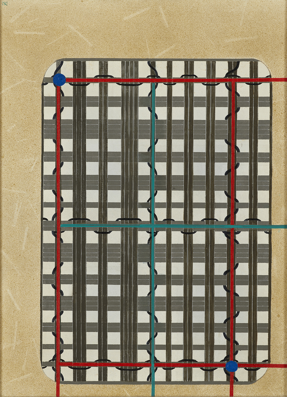 北脇昇《非相称の相称構造（窓）》1939 年、油彩・キャンバス、東京国立近代美術館蔵