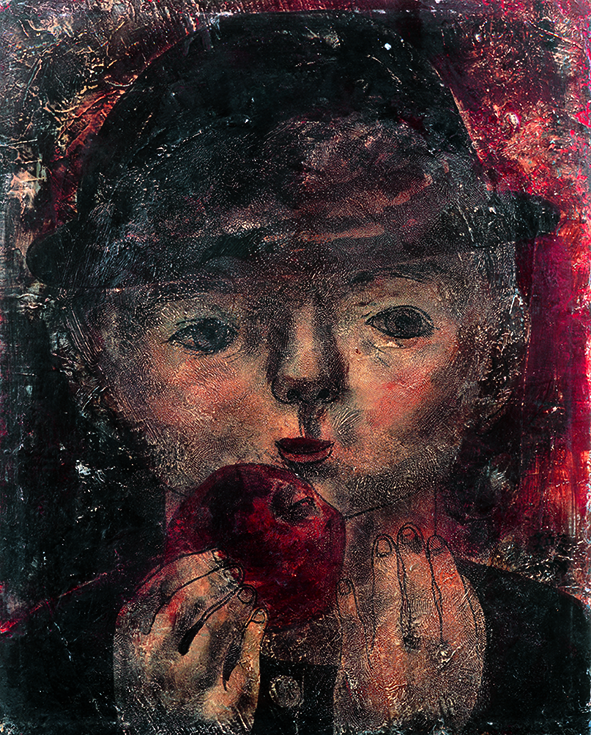 松本竣介《りんご》1944 年、油彩・板、株式会社 小野画廊蔵