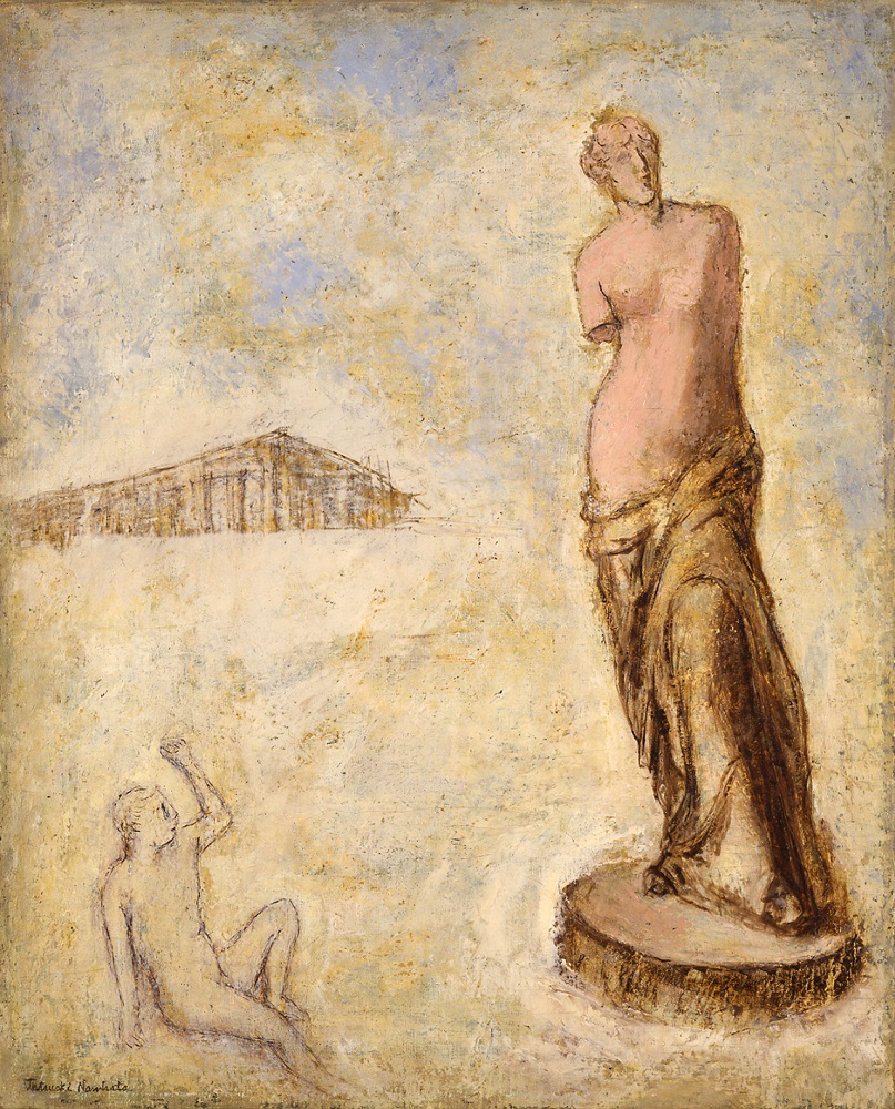 難波田龍起《ヴィナスと少年》1936 年、油彩・キャンバス、板橋区立美術館蔵
