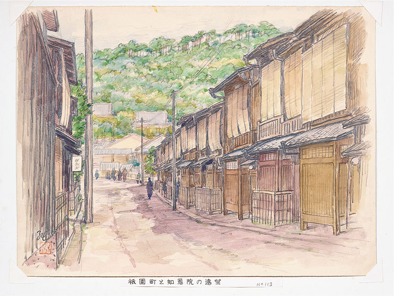 《祇園町と知恩院の遠望:京の家々集 no.113》