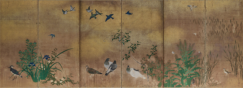 四季花鳥図屏風（右隻）