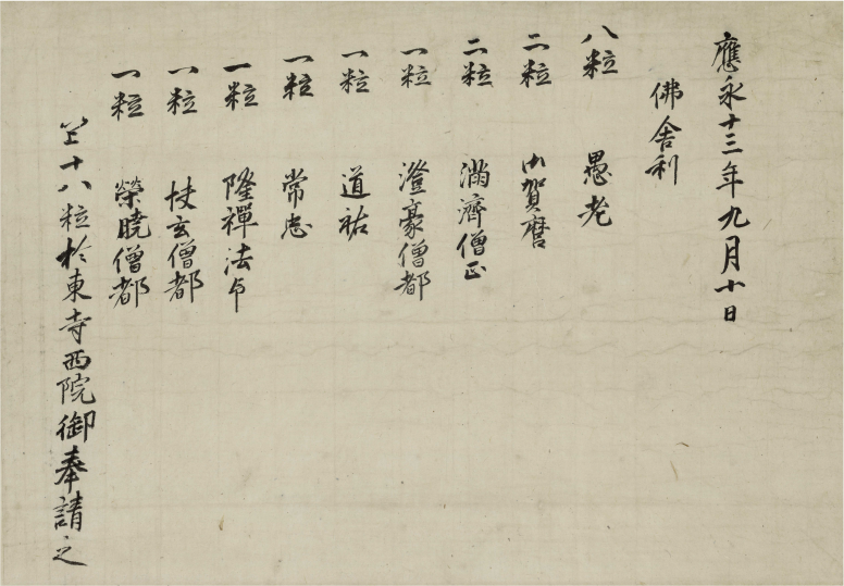 足利義満自筆仏舎利奉請状