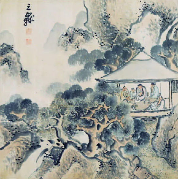 山亭小酌図