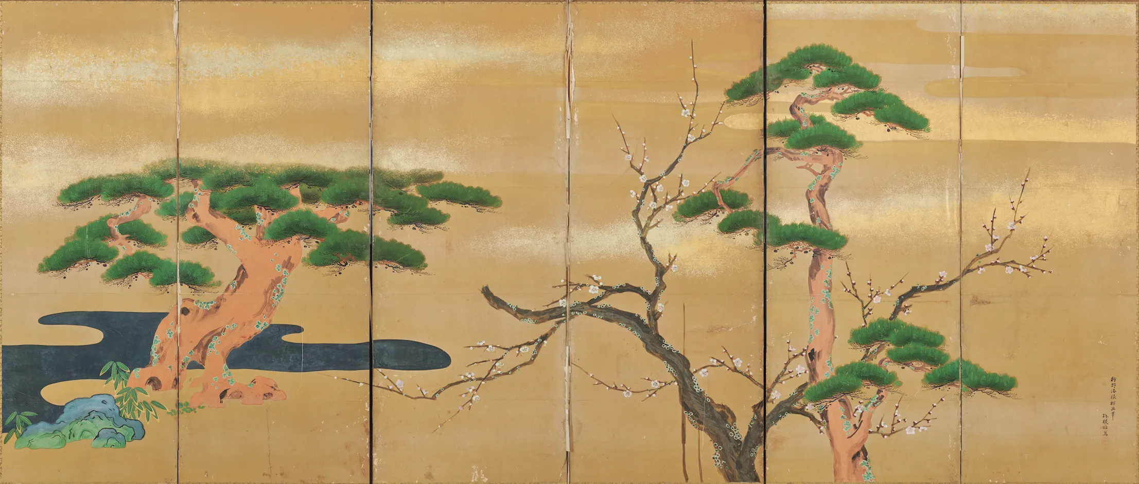 勝山琢眼《四季松図屏風》 上