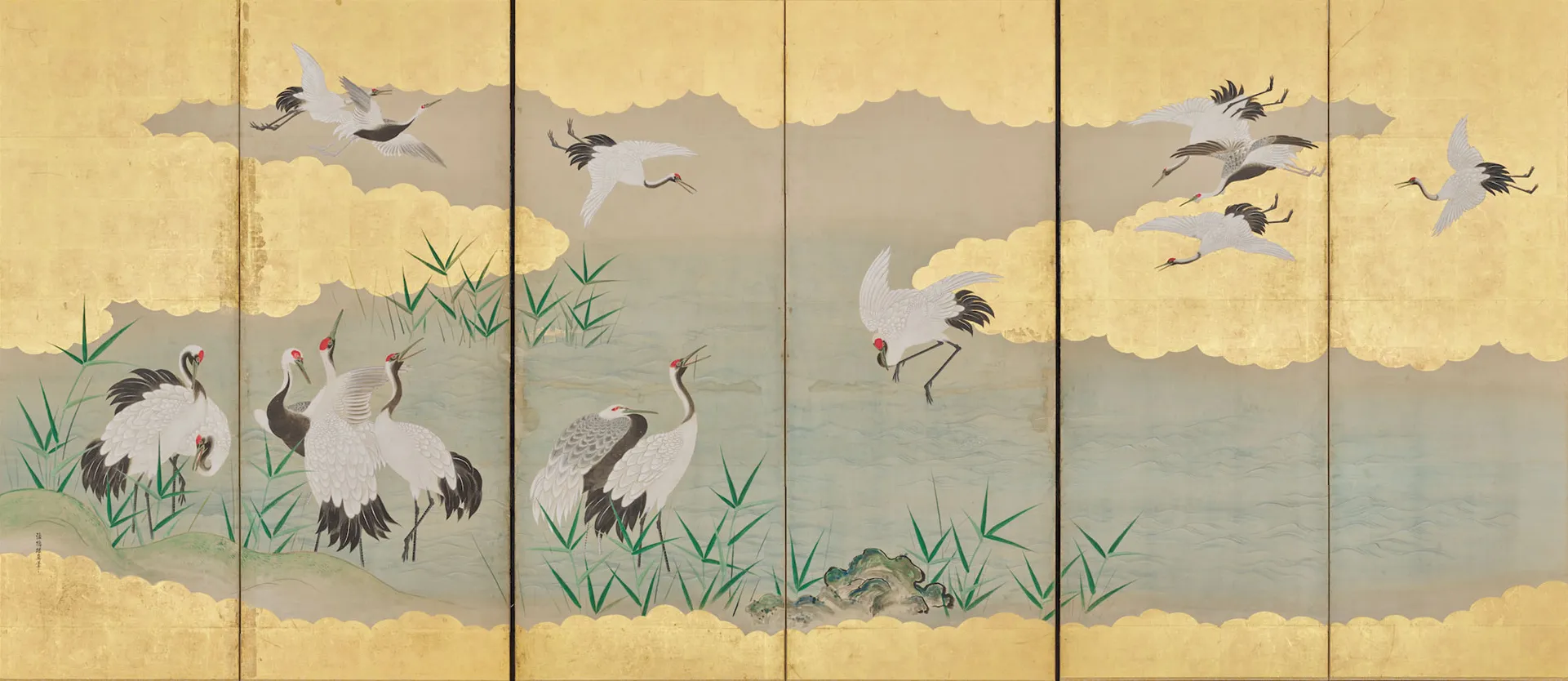 群鶴図屏風