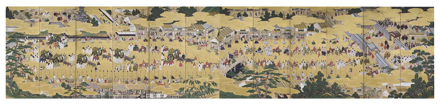 《参内図屏風》　京都文化博物館